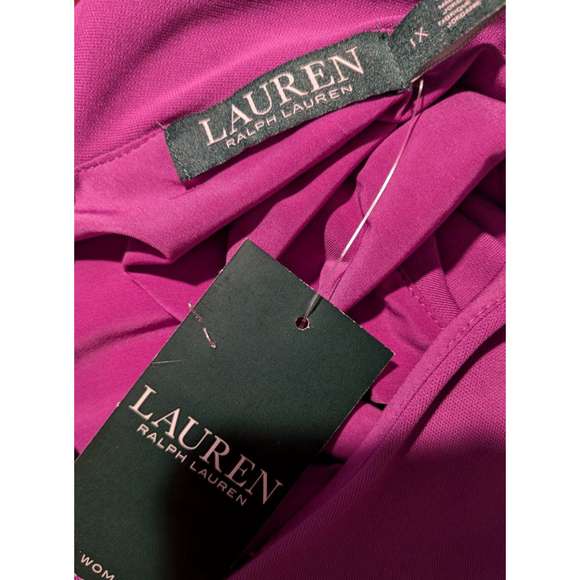 Women's LAUREN Ralph Lauren Purple Layered Dress Plus Size 1X - Picture 5 of 7